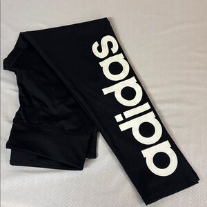 Adidas Women’s Climalite Black and White Logo Leggings size large